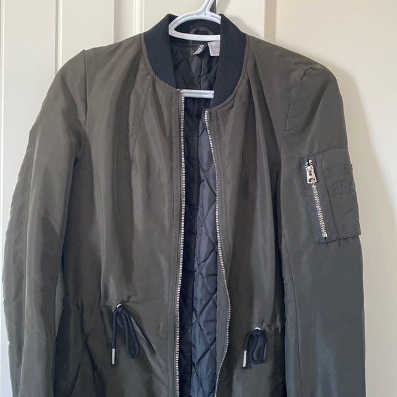 H&M long bomber jacket size 32 - Picture 1 of 5